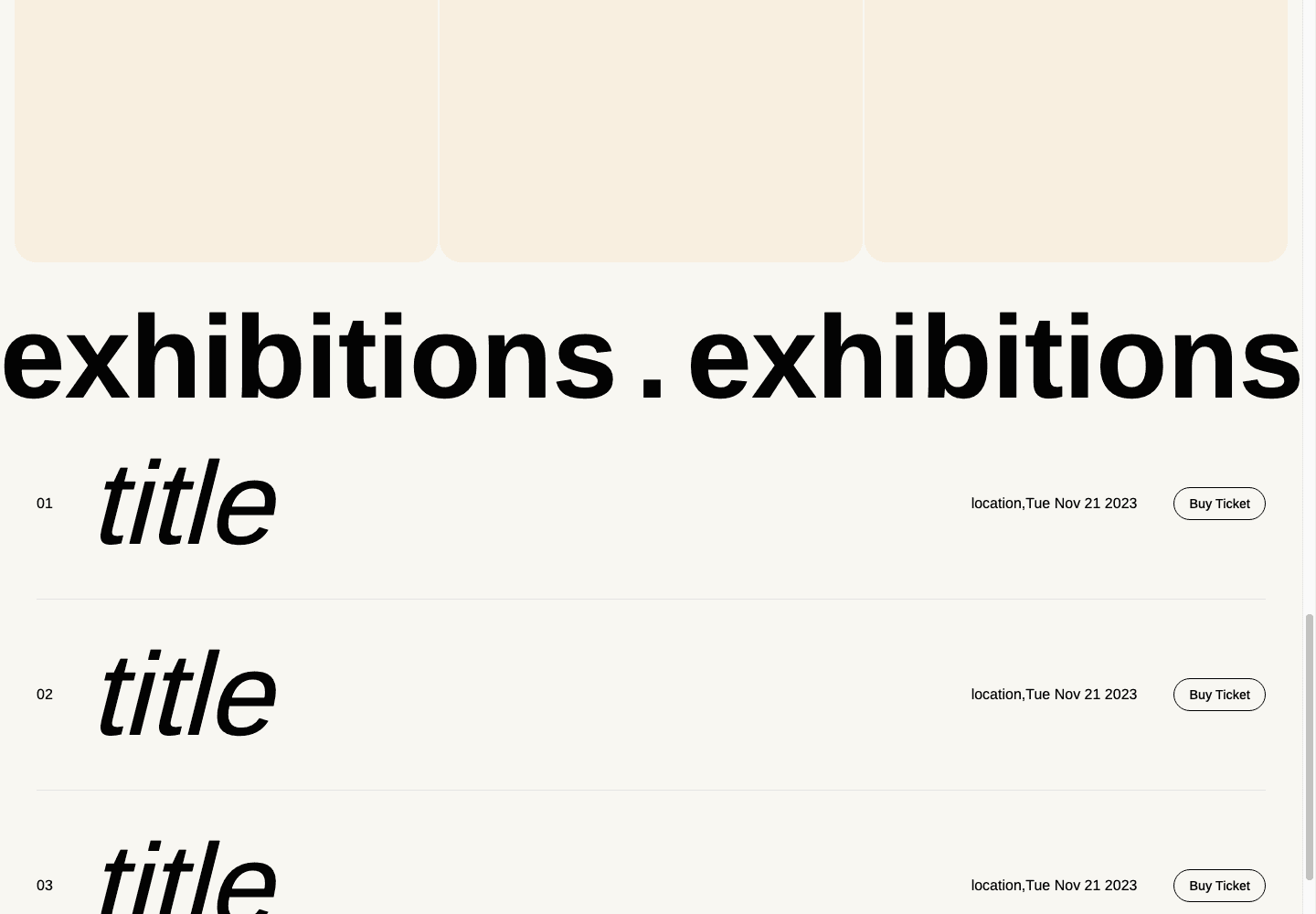 Visual Poetry Exhibitions 화면